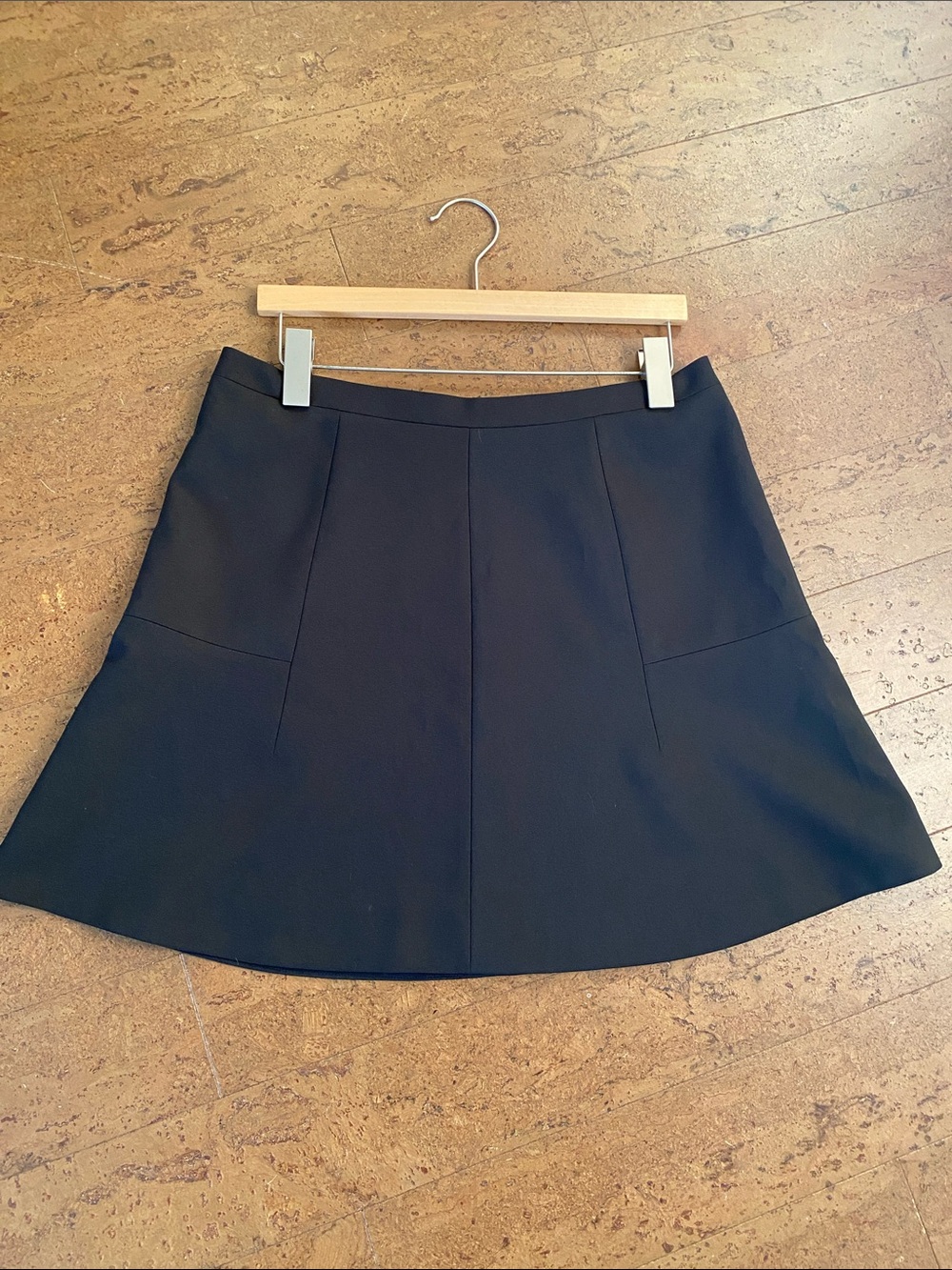 J. Crew Black A-Line Skirt with Panel Seams Size 10
